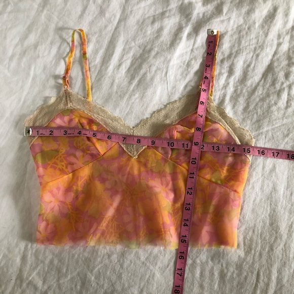 VINTAGE/ sheer floral crop cami - Picture 7 of 7